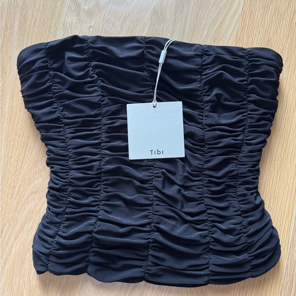 Tibi Ruched Strapless Top - Picture 3 of 6